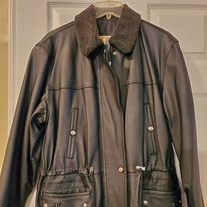 Women's Genuine Black Leather Jacket Size M
